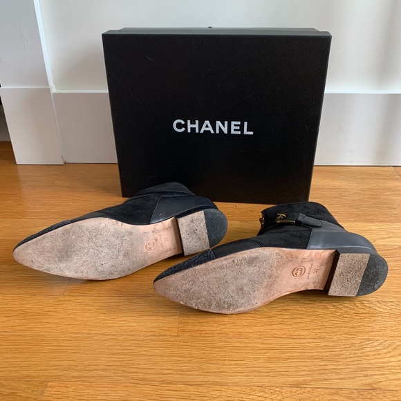 Chanel Pointed Multi Material Zip & Buckle Bootie - Picture 7 of 9